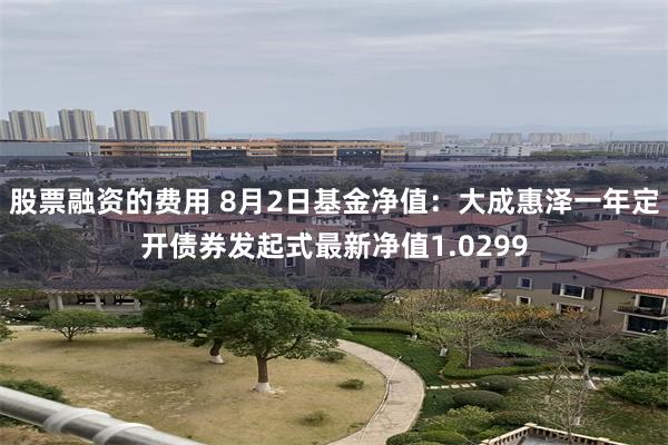 股票融资的费用 8月2日基金净值：大成惠泽一年定开债券发起式最新净值1.0299