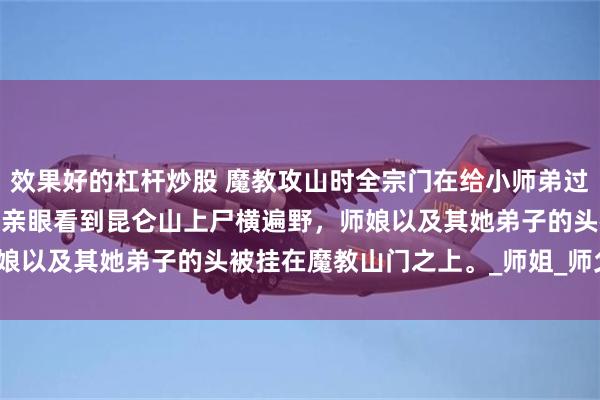 效果好的杠杆炒股 魔教攻山时全宗门在给小师弟过生辰 顾沉舟白轻瑶 直到亲眼看到昆仑山上尸横遍野，师娘以及其她弟子的头被挂在魔教山门之上。_师姐_师父_姜柔