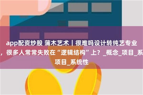 app配资炒股 蒲木艺术｜很难吗设计转纯艺专业申请，很多人常常失败在“逻辑结构”上？_概念_项目_系统性