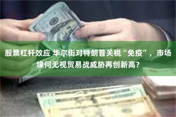 股票杠杆效应 华尔街对特朗普关税“免疫”，市场缘何无视贸易战威胁再创新高？