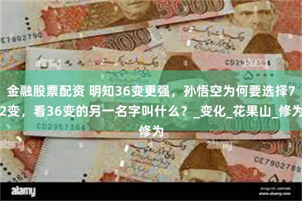 金融股票配资 明知36变更强，孙悟空为何要选择72变，看36变的另一名字叫什么？_变化_花果山_修为